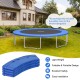 Blue 16 feet trampoline safety pad with elastic straps for secure fit, waterproof and tear-resistant for all weather.