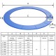 Blue 16 feet trampoline safety pad with elastic straps, waterproof surface, and tear-resistant material for secure.