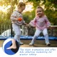 Thick blue trampoline safety pad provides edge-to-edge protection, ensuring comfort and safety for kids during play.