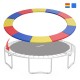 Multicolor trampoline safety pad with waterproof PVC and PE, featuring 0.6" thick EPE foam for added protection.
