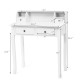 White writing desk with 4 drawers and removable storage cabinet, perfect for dressing or writing in any decor.