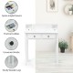 White writing desk with 4 drawers and detachable storage cabinet, perfect for dressing or writing in any room.