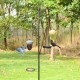 Metal acorn wild bird feeder in brown with hanging design, ideal for garden decoration and attracting birds outdoors.