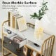 Faux marble console table with wide tabletop, two open compartments, and deep drawer for versatile storage solutions.