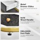 Faux marble console table with wide tabletop, deep drawer, and adjustable foot pads for stability and storage.
