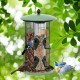 3-in-1 metal hanging wild bird feeder with 4 feeding ports, designed for easy refilling and attracting various birds.