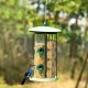 Hanging 3-in-1 wild bird feeder made of premium iron with 4 feeding ports, perfect for attracting various birds.