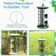 3-in-1 metal hanging wild bird feeder with 4 feeding ports, made of premium iron, ideal for garden or yard use.