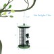 3-in-1 metal hanging wild bird feeder with 4 feeding ports, made of premium iron, ideal for attracting various birds.