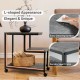 3-Tier Side Table with Open Shelf and Wheels for Living Room and Bedroom - Gallery View 3 of 9