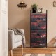 Industrial 4-drawer storage dresser with a metal frame and fabric drawers, perfect for organizing any room.