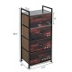 Industrial 4-drawer storage dresser with a steel frame and wooden top, ideal for organizing clothes and decor.