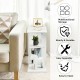 3-tier narrow side table in white with storage shelf, made of durable particle board, perfect for living room or.