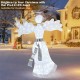 5 ft Pre-Lit LED Angel Christmas decoration with 100 lights, made of weather-resistant steel, suitable for outdoor use.