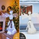 5 ft pre-lit angel Christmas decoration with 100 LED lights, crafted from weather-resistant steel and tinsel for.