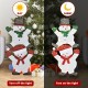 Three stacked snowmen Christmas decorations, 54 inches tall, with bright lights, perfect for outdoor holiday displays.