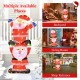 LED Double Santa yard decoration with 80 LED lights, rust-resistant frame, and stakes for outdoor Christmas cheer.