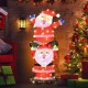 LED double Santa yard decoration with 80 LED lights, rust-resistant frame, and stakes for outdoor Christmas display.