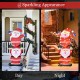 LED Double Santa yard decoration with 80 shining lights, showcasing a festive appearance for outdoor Christmas displays.