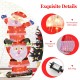 LED Double Santa yard decoration featuring 80 LED lights, waterproof tinsel, and a sturdy steel frame for outdoor use.