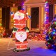 LED Double Santa Yard Christmas Decoration with String Lights and Stakes - Gallery View 10 of 10