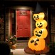 Inflatable pumpkin trio with witch's hat and LED lights, adding a fun and spooky touch to your Halloween decor.