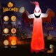 8-foot Halloween inflatable ghost with colorful flame lights, made of durable polyester, ideal for creating a spooky.