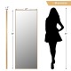 Detailed dimensions of a 59-inch full-length golden rectangle mirror, showcasing its sleek design for elegant home.