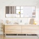 Large 59-inch rectangle mirror with a golden aluminum frame, perfect for enhancing bedroom decor and functionality.