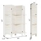 4 panel folding room divider screen in white with 3 display shelves, made of paulownia and MDF, ideal for privacy and.