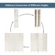 4 panel folding room divider screen in white with 3 shelves, showcasing flexible design for privacy and decoration.