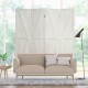 Folding wooden room divider with 4 panels in white, featuring a rustic design for versatile indoor space separation.