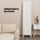 4-panel folding wooden room divider in white, featuring a rustic design for easy storage and versatile space.