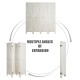 4-panel folding wooden room divider in white, showcasing multiple angles of expansion for versatile space separation.