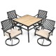 5-Piece Outdoor Patio Dining Set with Soft Cushions - Gallery View 7 of 11