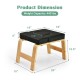 Yoga headstand bench with solid wood frame and soft PU leather cushion, designed for strength building and stability.