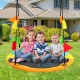 Colorful 40-inch flying saucer tree swing with kids playing, made of durable 600D Oxford cloth for outdoor fun.