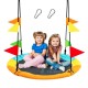 40-inch flying saucer tree swing with colorful flags, adjustable height, and durable 600D Oxford cloth for kids' fun.