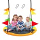 Colorful 40-inch flying saucer tree swing with kids, made of durable 600D Oxford cloth, perfect for outdoor fun.