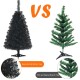 3 feet unlit black artificial Christmas tree with dense PVC needles and sturdy plastic stand, perfect for compact.
