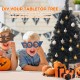 3 feet unlit black mini tree with plastic stand, perfect for DIY Halloween and Christmas decorations in small spaces.