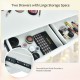 Two drawers of the vanity dressing table set, featuring large storage space for cosmetics and a smooth mute guide.