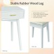 Close-up of the sturdy rubber wood leg of the vanity dressing table set, featuring anti-slip foot pads for stability.