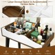Large storage space with detachable partitions in the vanity table set for organizing cosmetics and accessories.