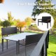 Patio rattan wicker bench with acacia wood armrests, weather-resistant PE rattan, ideal for garden or porch seating.