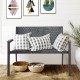 Patio rattan wicker bench with armrests, featuring weather-resistant PE rattan and solid acacia wood, ideal for outdoor.