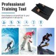 Wooden balance board trainer in black for core strength exercise, ideal for surfing, skateboarding, and yoga.
