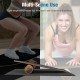 Wooden balance board trainer in black showcasing smooth cork roller, perfect for enhancing balance and core strength at.