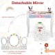 Kids vanity dressing table set with tri-fold mirror, detachable design, and storage drawers for makeup and accessories.