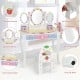 Kids Vanity Princess Makeup Dressing Table Chair Set with Tri-fold Mirror - Gallery View 10 of 10
